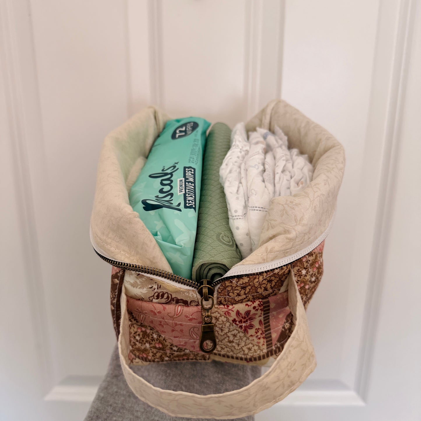 Diaper & Wipe Pouch – Vintage/Soft Fern