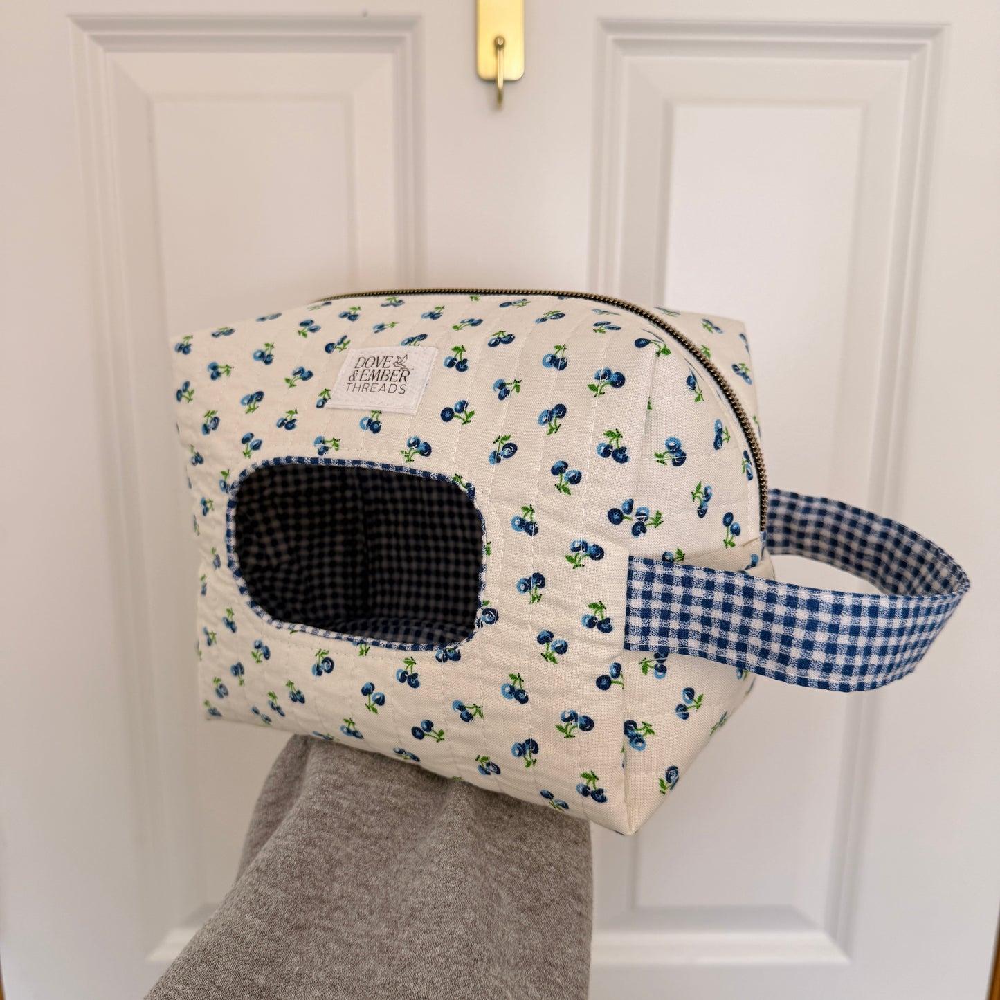 Diaper & Wipe Pouch – Blueberry/Blue Gingham (Limited)