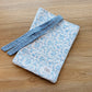 Book & E-Reader Sleeve – Blue Vine/Blue Gingham - Medium - Tie Closure