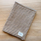 Book & E-Reader Sleeve – Tan Stripe/Dusty Blue - Medium